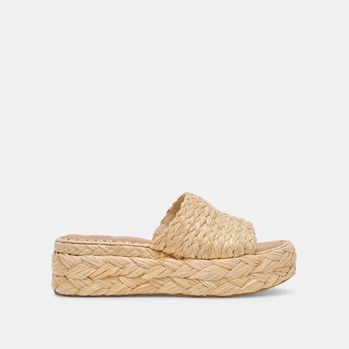 Sandals Women Dolce Vita Chavi Wide Sandals Lt Natural Raffia