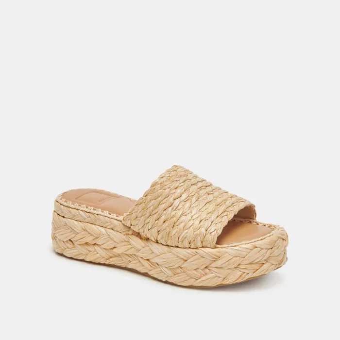 Sandals Women Dolce Vita Chavi Wide Sandals Lt Natural Raffia