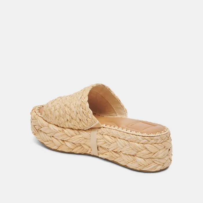 Sandals Women Dolce Vita Chavi Wide Sandals Lt Natural Raffia