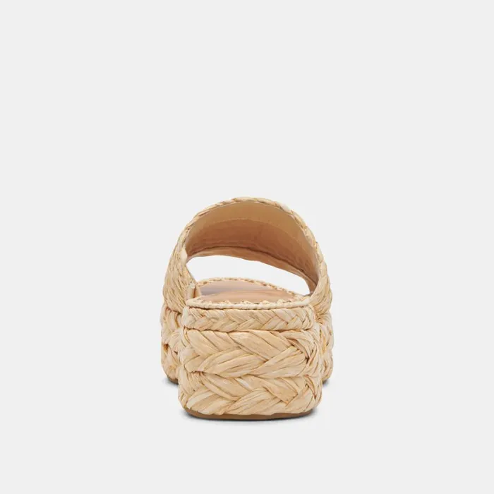 Sandals Women Dolce Vita Chavi Wide Sandals Lt Natural Raffia