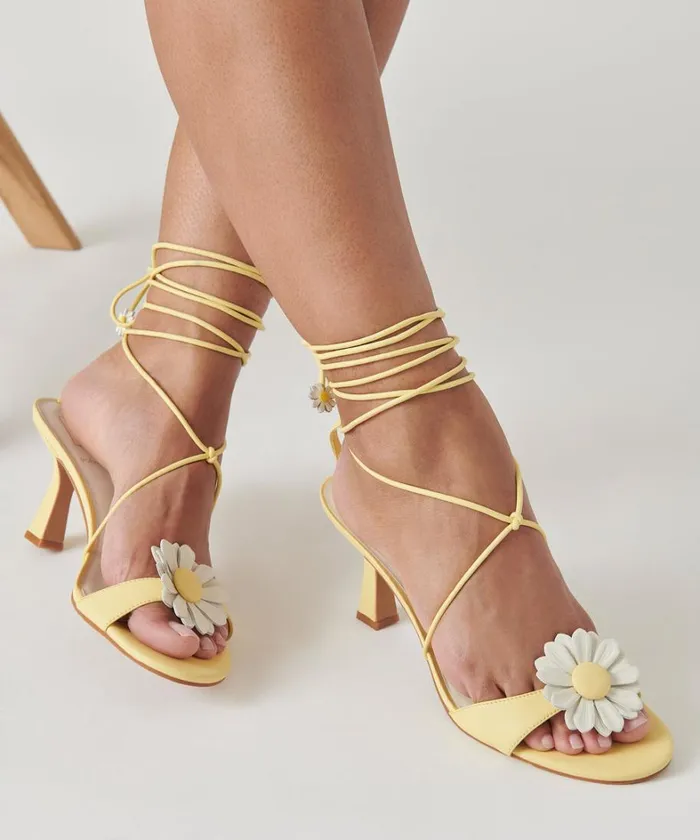 Sandals Women Dolce Vita Daizy Heels Yellow Stella