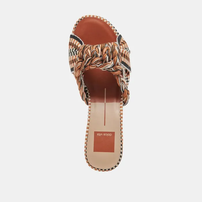 Sandals Women Dolce Vita Dallie Heels Tan Multi Woven
