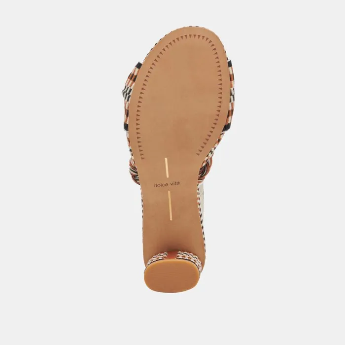 Sandals Women Dolce Vita Dallie Heels Tan Multi Woven