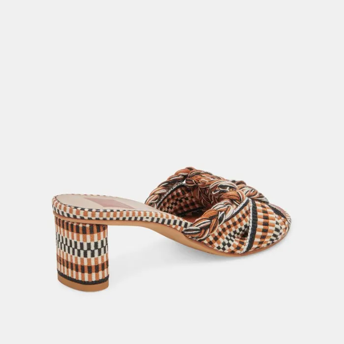 Sandals Women Dolce Vita Dallie Heels Tan Multi Woven