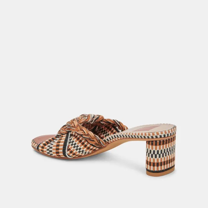Sandals Women Dolce Vita Dallie Heels Tan Multi Woven