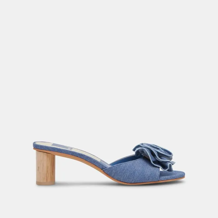 Sandals Women Dolce Vita Darly Heels Blue Denim