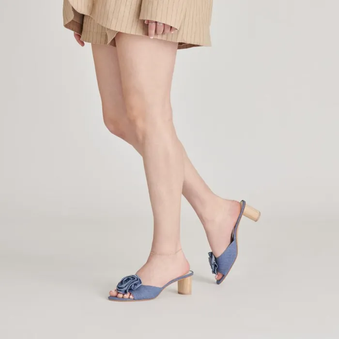 Sandals Women Dolce Vita Darly Heels Blue Denim