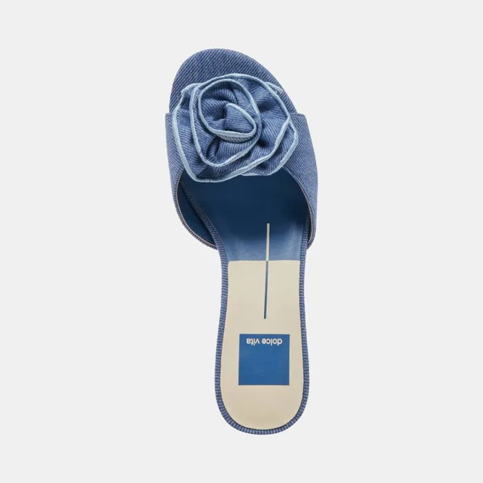 Sandals Women Dolce Vita Darly Heels Blue Denim