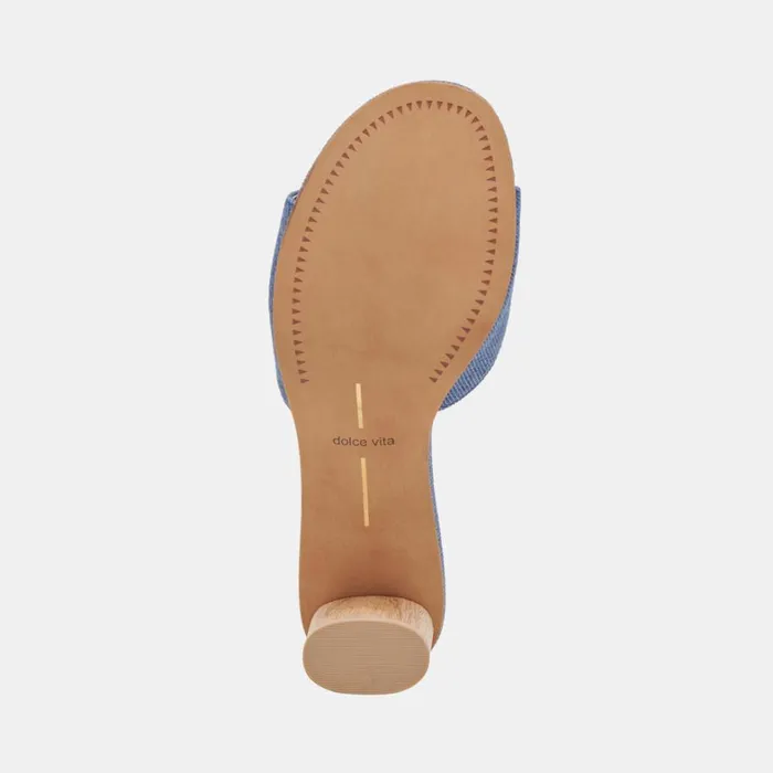 Sandals Women Dolce Vita Darly Heels Blue Denim