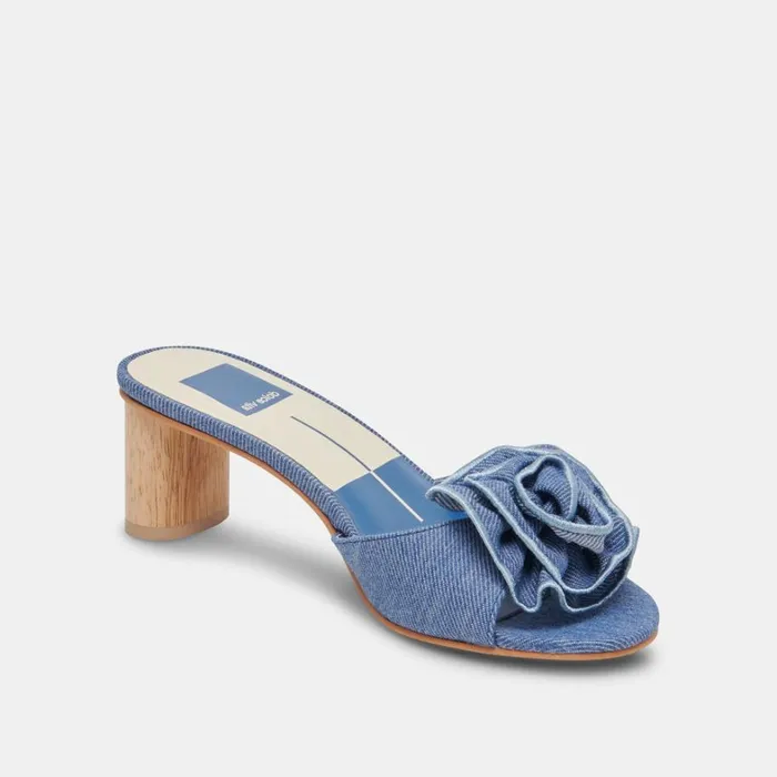 Sandals Women Dolce Vita Darly Heels Blue Denim