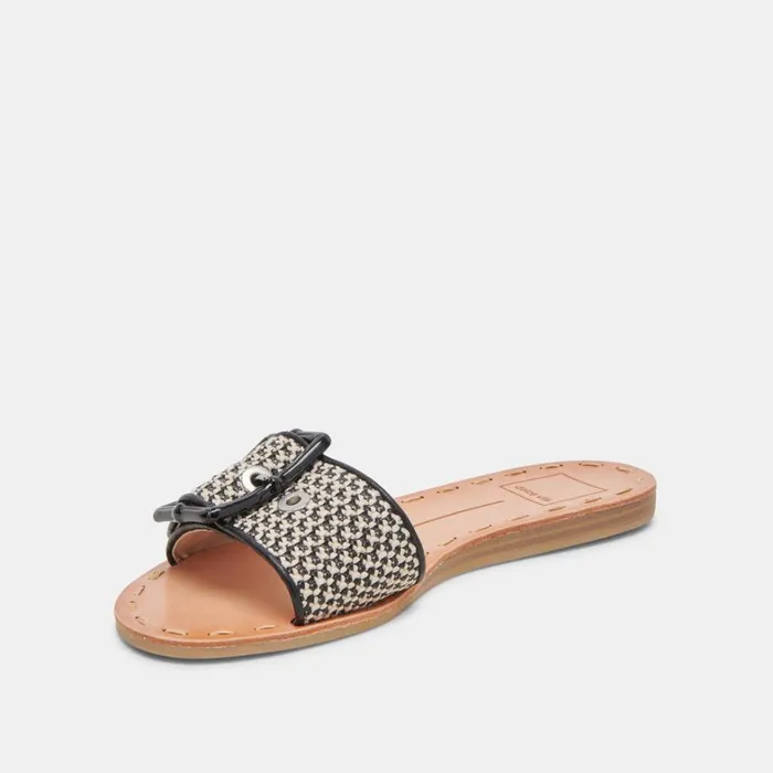 Sandals Women Dolce Vita Dasa Sandals Black Natural Raffia
