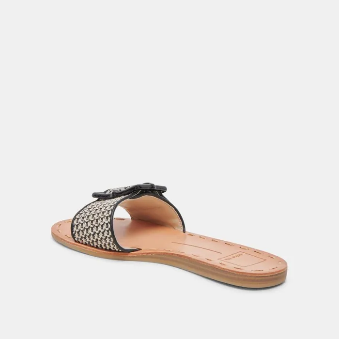 Sandals Women Dolce Vita Dasa Sandals Black Natural Raffia