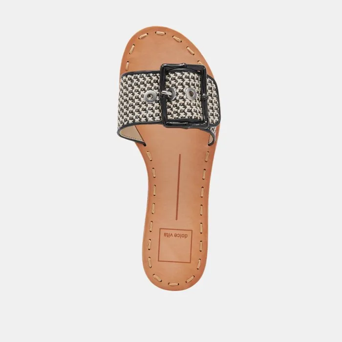 Sandals Women Dolce Vita Dasa Sandals Black Natural Raffia