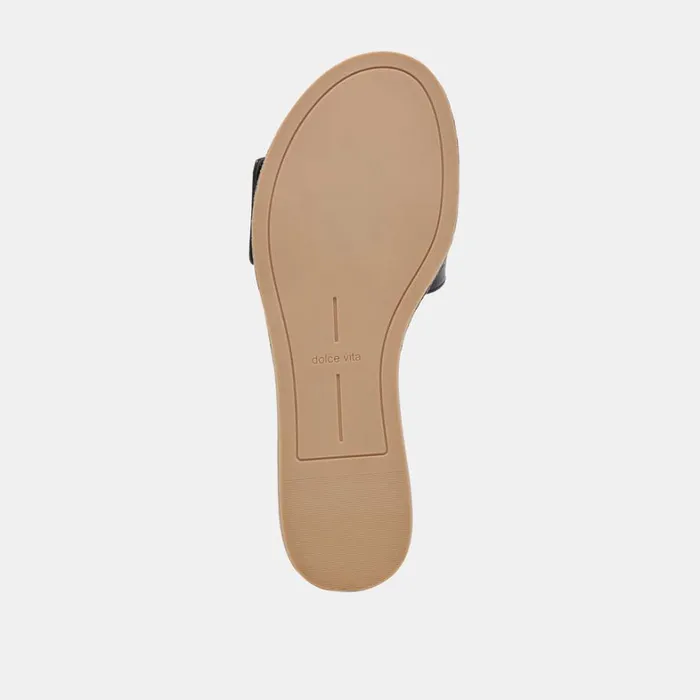 Sandals Women Dolce Vita Dasa Sandals Noir Embossed Leather