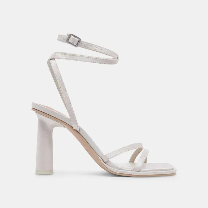Sandals Women Dolce Vita Disere Heels Off White Satin
