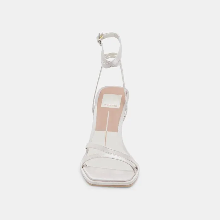 Sandals Women Dolce Vita Disere Heels Off White Satin