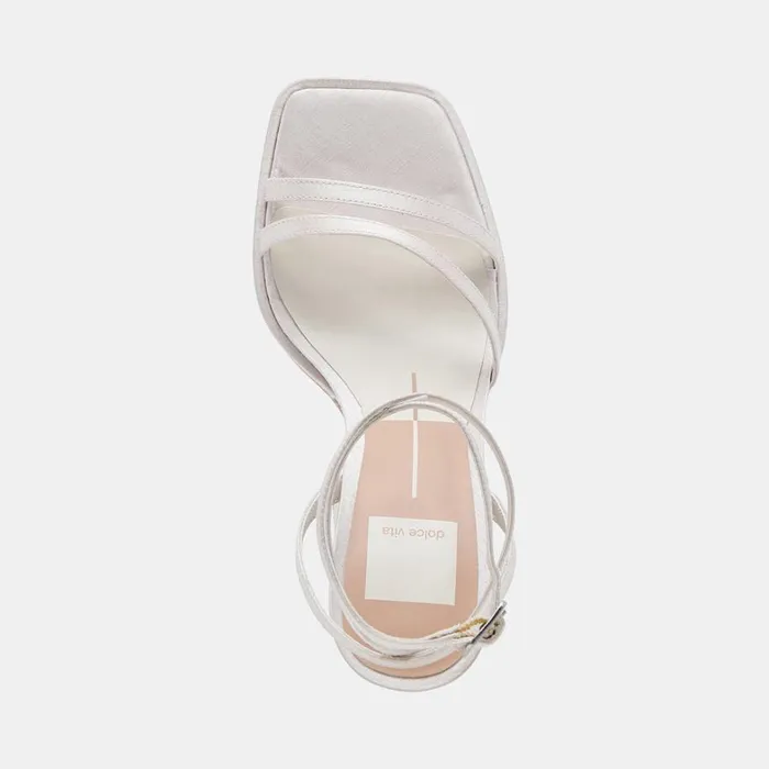 Sandals Women Dolce Vita Disere Heels Off White Satin