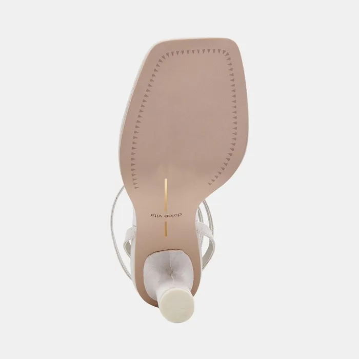 Sandals Women Dolce Vita Disere Heels Off White Satin