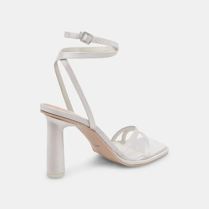 Sandals Women Dolce Vita Disere Heels Off White Satin