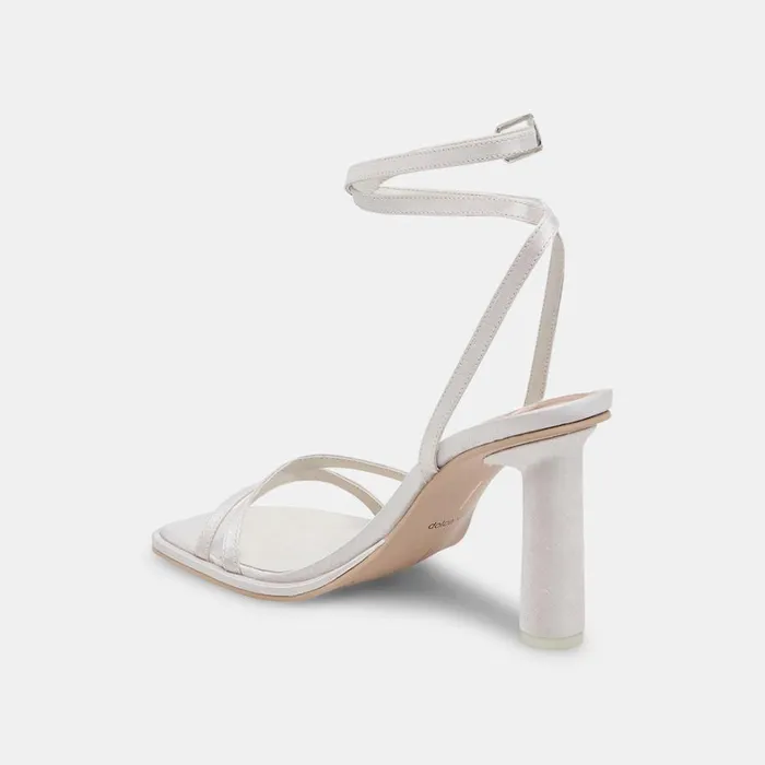 Sandals Women Dolce Vita Disere Heels Off White Satin