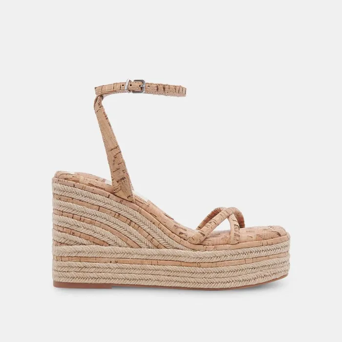 Sandals Women Dolce Vita Elvia Wedges Natural Cork