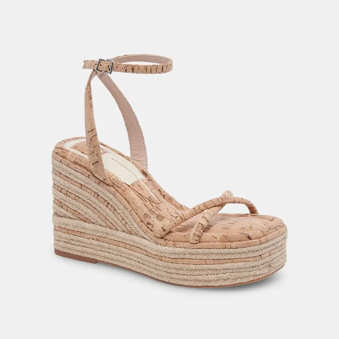 Sandals Women Dolce Vita Elvia Wedges Natural Cork