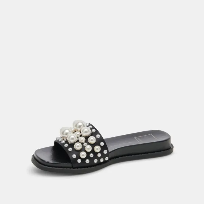 Sandals Women Dolce Vita Gabbi Pearl Sandals Black Pearls