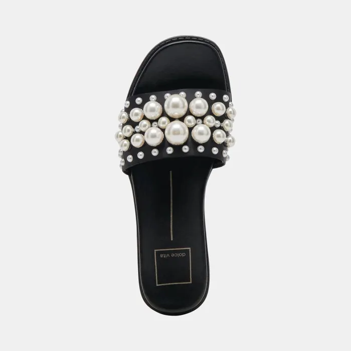 Sandals Women Dolce Vita Gabbi Pearl Sandals Black Pearls
