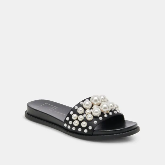 Sandals Women Dolce Vita Gabbi Pearl Sandals Black Pearls