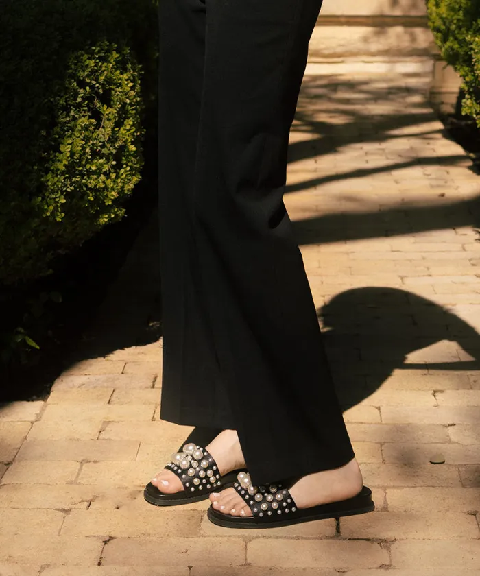 Sandals Women Dolce Vita Gabbi Pearl Sandals Black Pearls