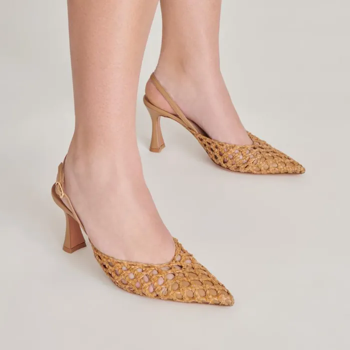 Sandals Women Dolce Vita Gloria Heels Natural Woven