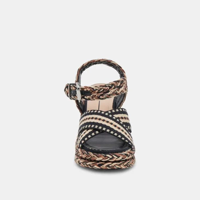 Sandals Women Dolce Vita Grayce Heels Black Multi Woven