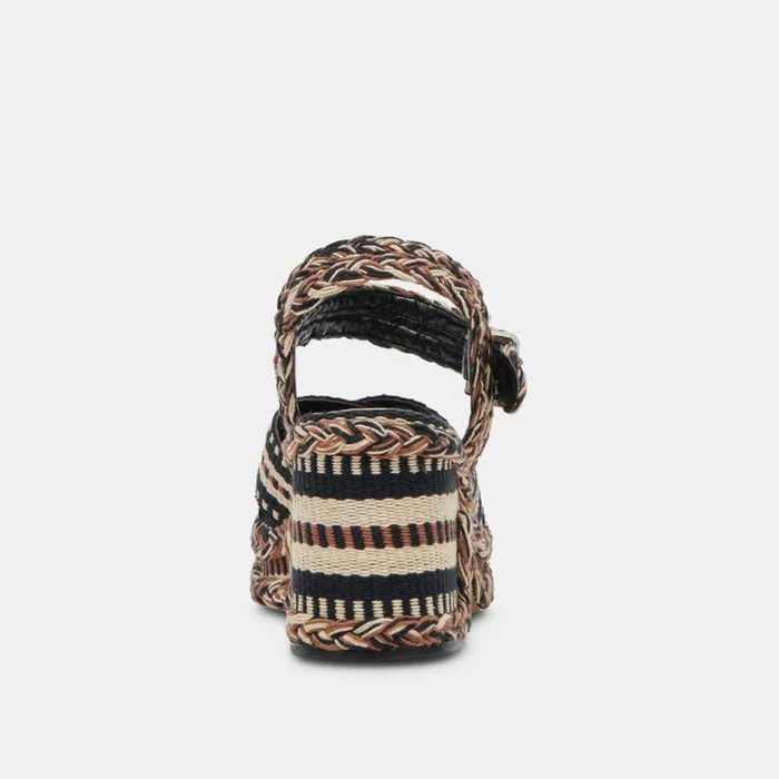 Sandals Women Dolce Vita Grayce Heels Black Multi Woven