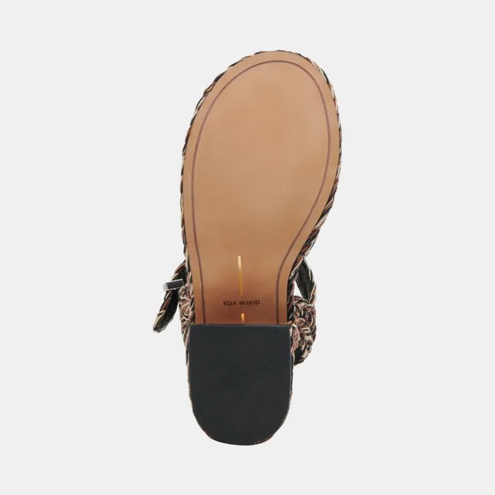 Sandals Women Dolce Vita Grayce Heels Black Multi Woven