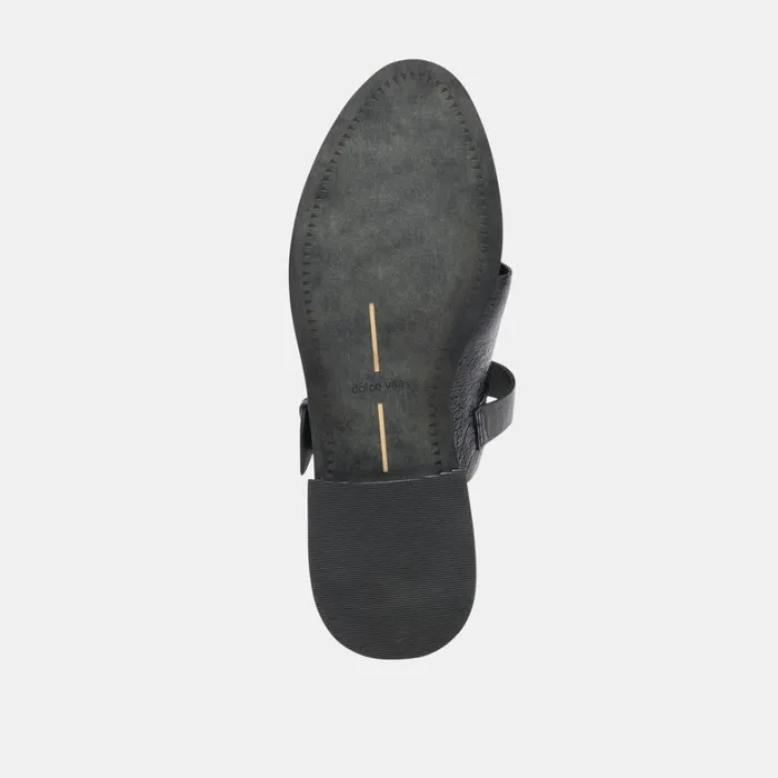Sandals Women Dolce Vita Hippie Flats Midnight Crinkle Patent