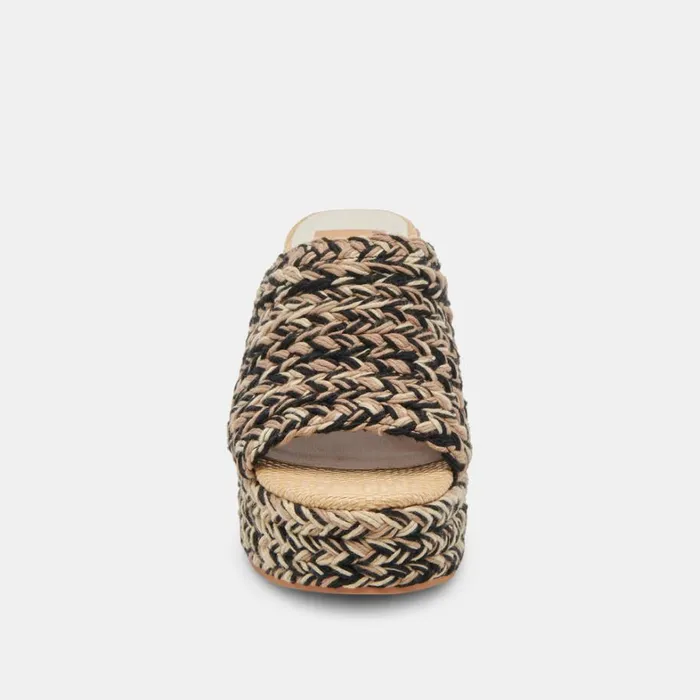 Sandals Women Dolce Vita Lady Heels Black Multi Woven