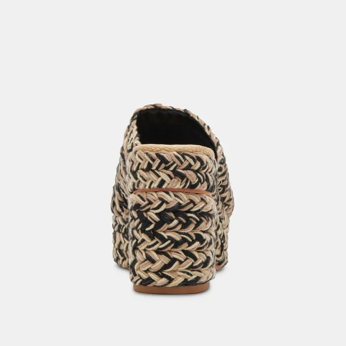 Sandals Women Dolce Vita Lady Heels Black Multi Woven