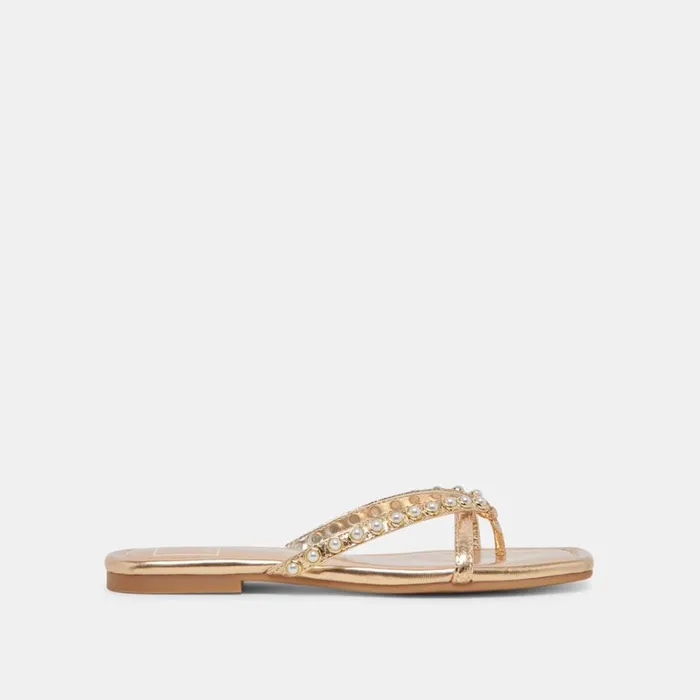 Sandals Women Dolce Vita Lucca Pearl Sandals Gold Pearls