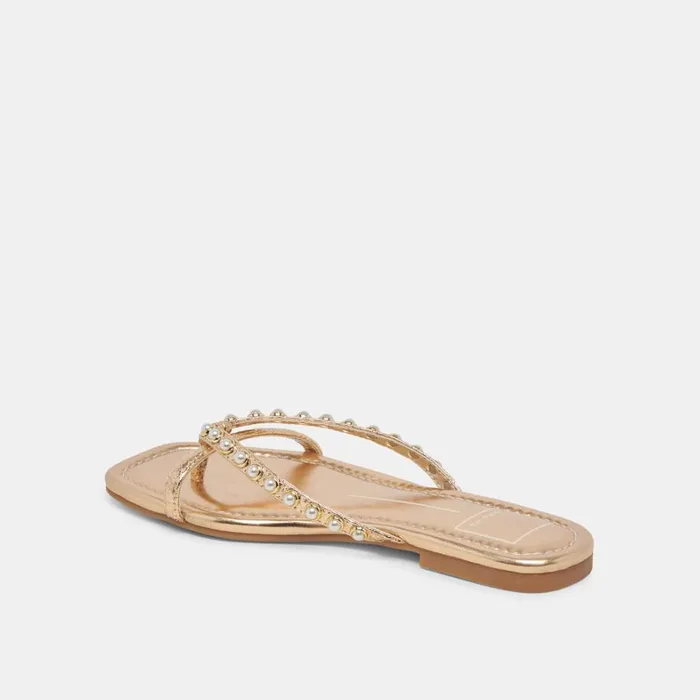 Sandals Women Dolce Vita Lucca Pearl Sandals Gold Pearls