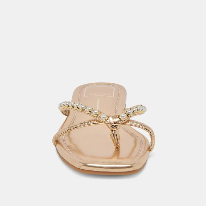 Sandals Women Dolce Vita Lucca Pearl Sandals Gold Pearls