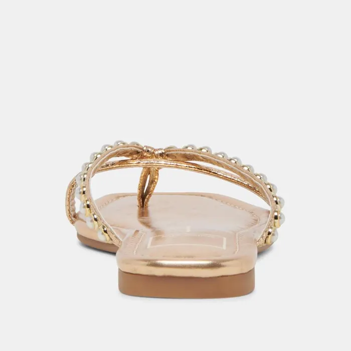 Sandals Women Dolce Vita Lucca Pearl Sandals Gold Pearls