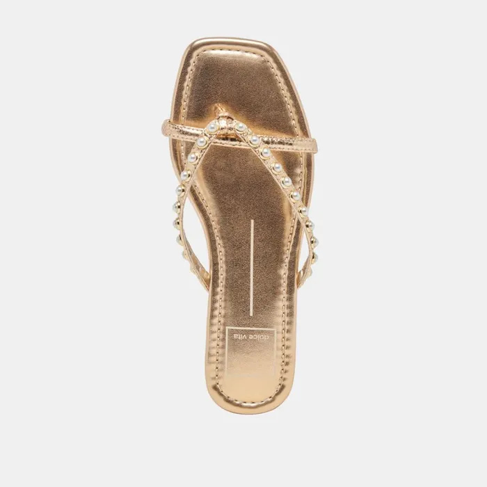 Sandals Women Dolce Vita Lucca Pearl Sandals Gold Pearls