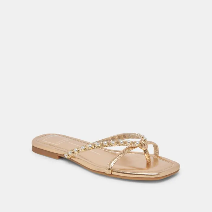 Sandals Women Dolce Vita Lucca Pearl Sandals Gold Pearls