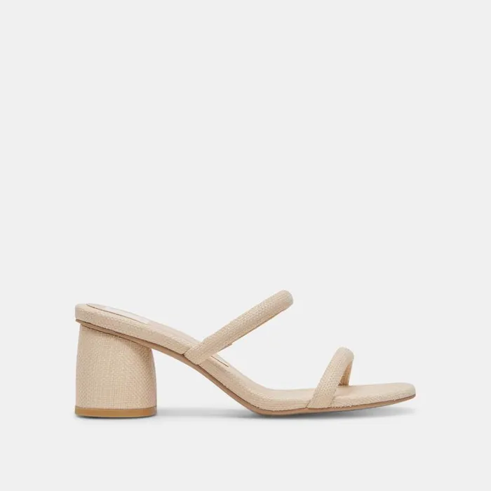 Sandals Women Dolce Vita Mandie Heels Oatmeal Raffia