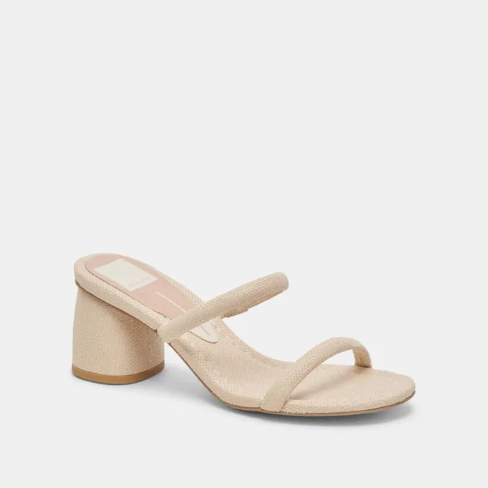 Sandals Women Dolce Vita Mandie Heels Oatmeal Raffia