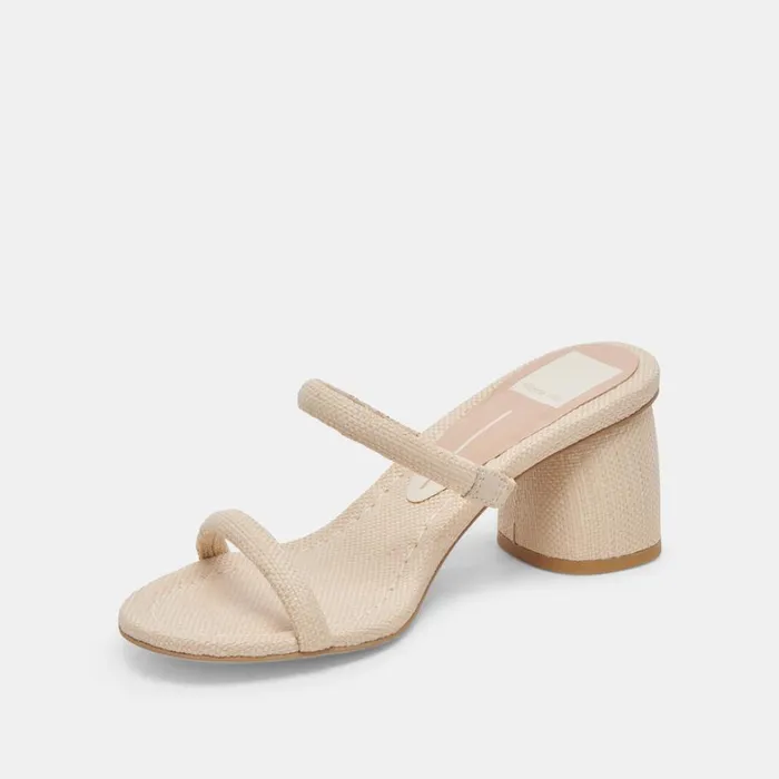 Sandals Women Dolce Vita Mandie Heels Oatmeal Raffia