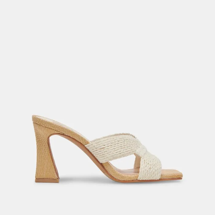 Sandals Women Dolce Vita Nitro Heels White Raffia