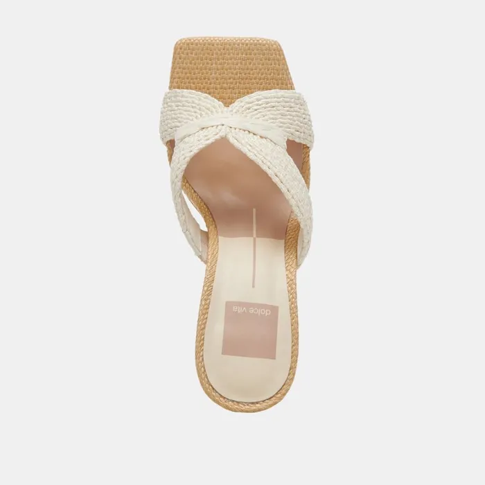 Sandals Women Dolce Vita Nitro Heels White Raffia