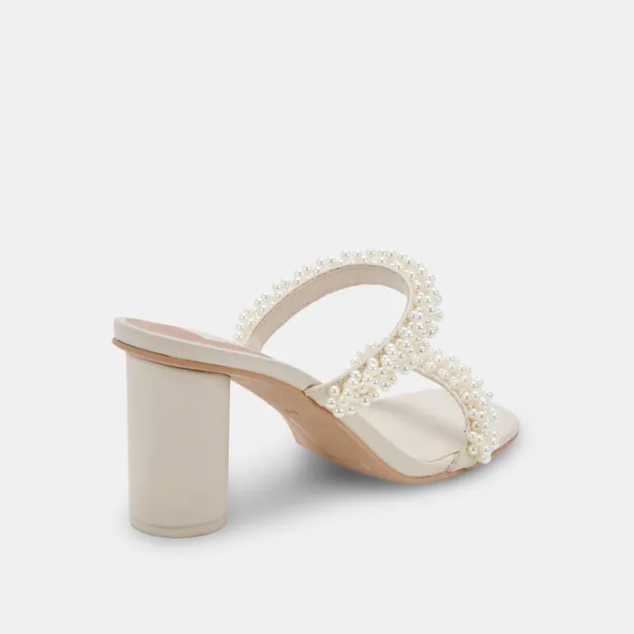 Sandals Women Dolce Vita Noel Heels Vanilla Pearls
