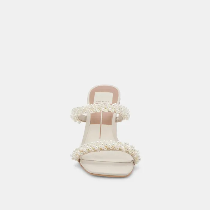Sandals Women Dolce Vita Noel Heels Vanilla Pearls